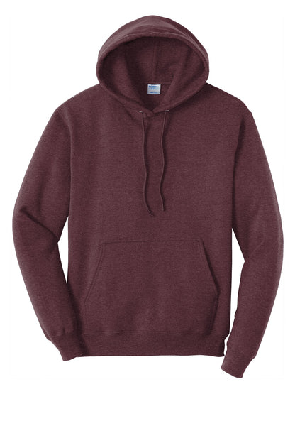 Port & Company Core Fleece Pullover Hooded Sweatshirt. PC78H Heather Athletic Maroon