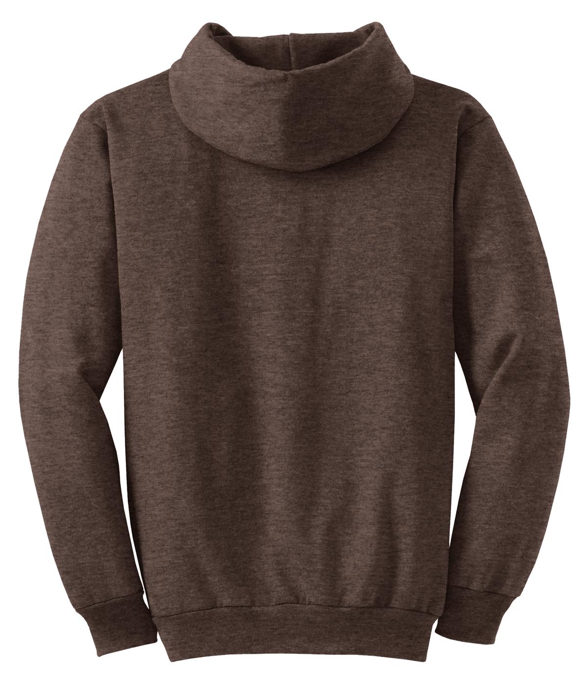 Port & Company Core Fleece Pullover Hooded Sweatshirt. PC78H Heather Dark Chocolate Brown