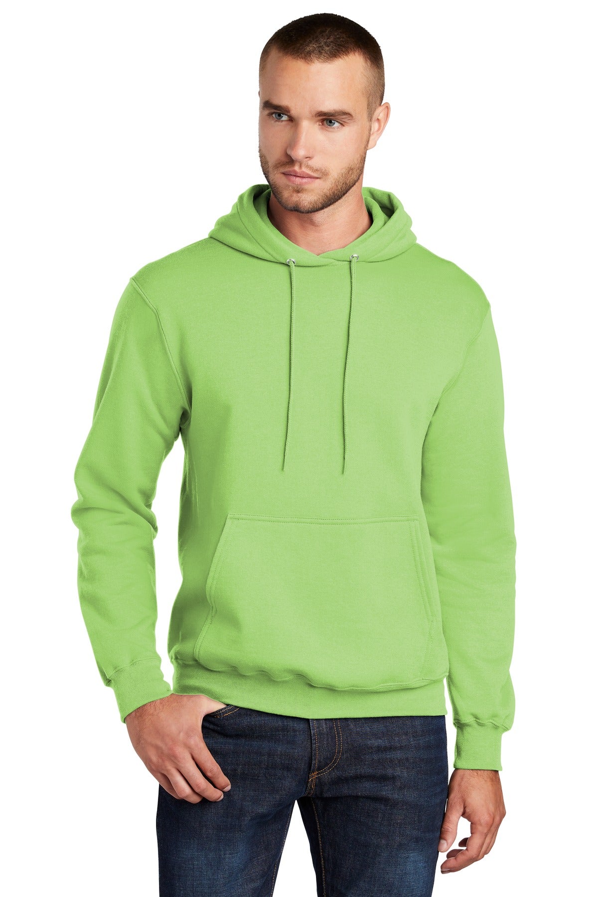 Port & Company Core Fleece Pullover Hooded Sweatshirt. PC78H Lime