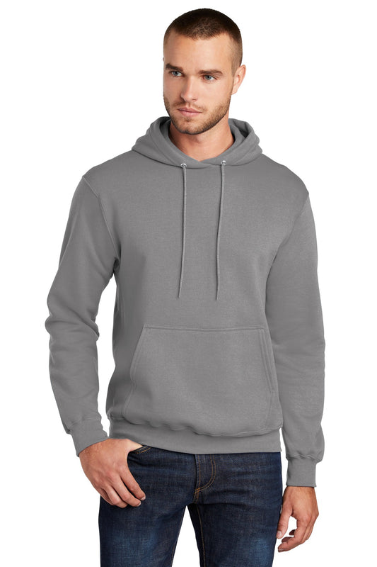 Port & Company Core Fleece Pullover Hooded Sweatshirt. PC78H Medium Grey