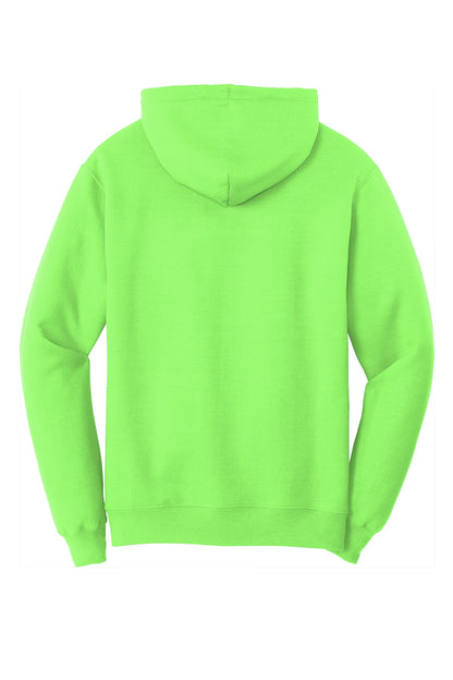 Port & Company Core Fleece Pullover Hooded Sweatshirt. PC78H Neon Green