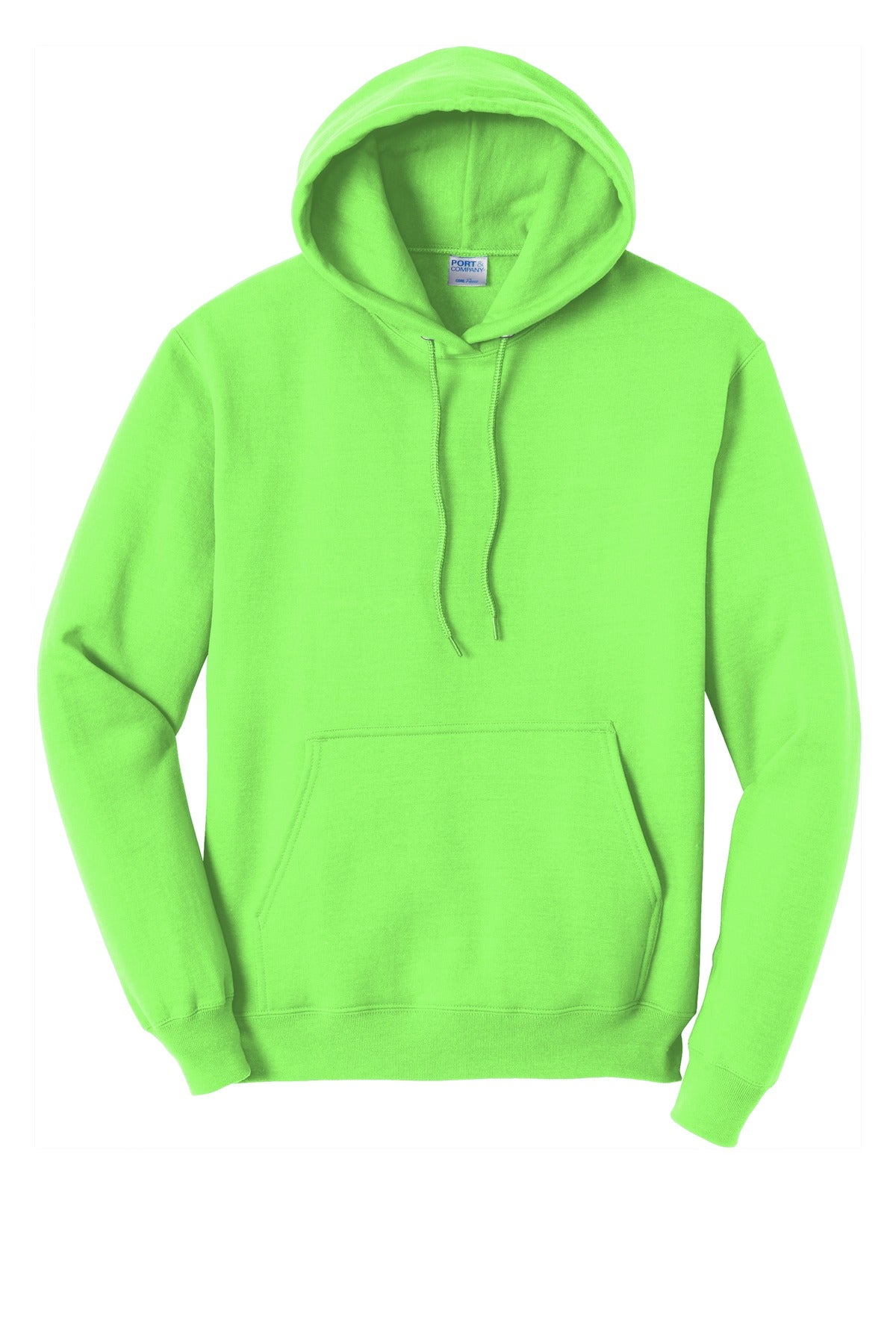 Port & Company Core Fleece Pullover Hooded Sweatshirt. PC78H Neon Green