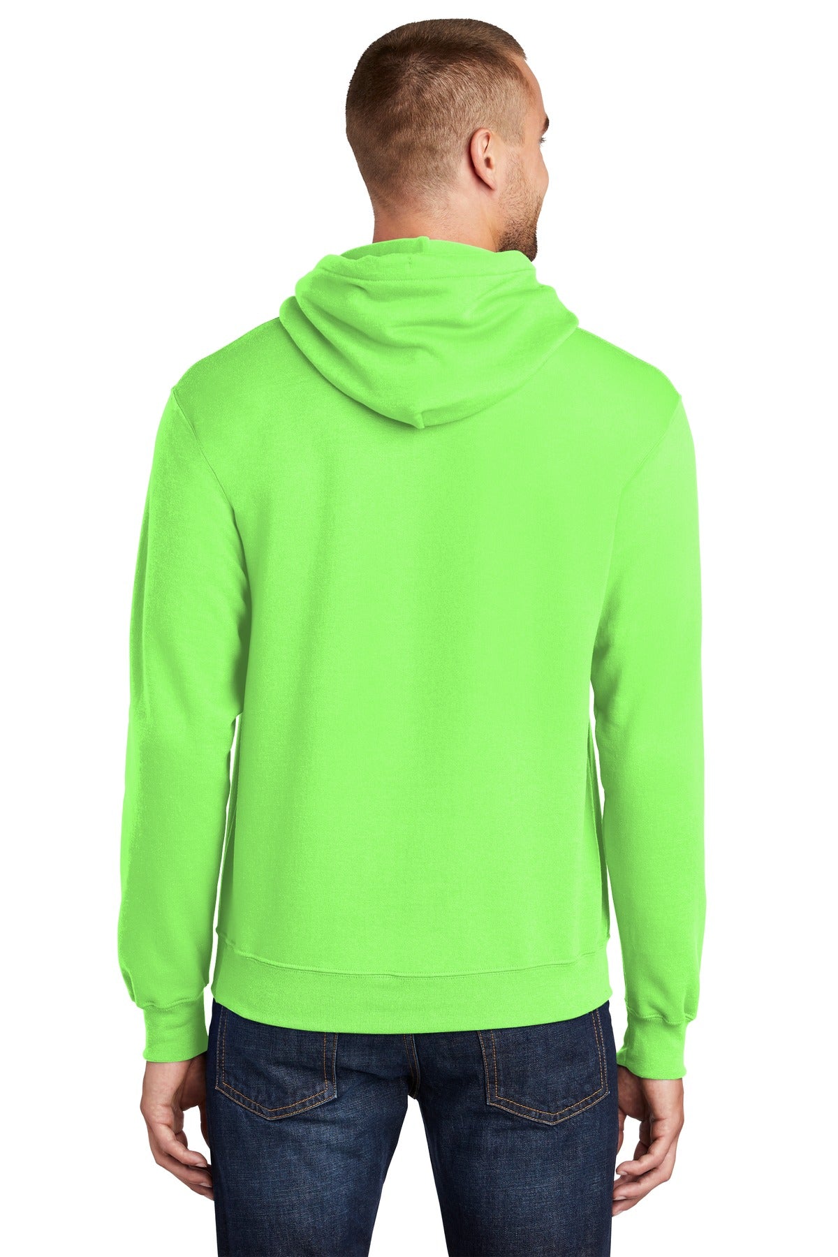 Port & Company Core Fleece Pullover Hooded Sweatshirt. PC78H Neon Green