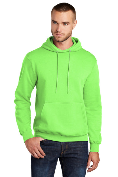 Port & Company Core Fleece Pullover Hooded Sweatshirt. PC78H Neon Green
