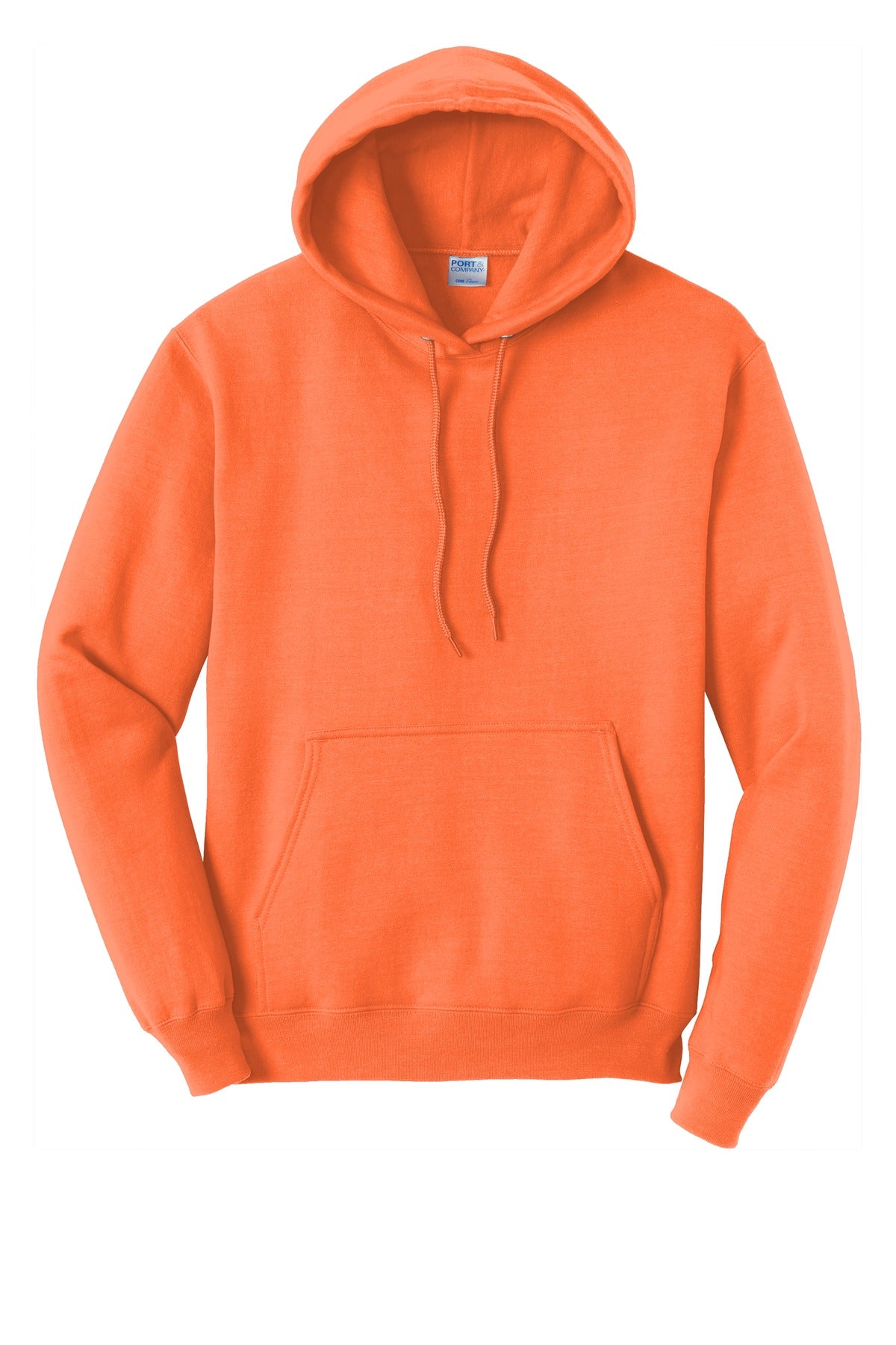 Port & Company Core Fleece Pullover Hooded Sweatshirt. PC78H Neon Orange