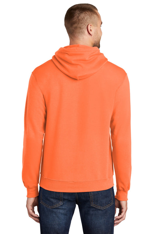 Port & Company Core Fleece Pullover Hooded Sweatshirt. PC78H Neon Orange