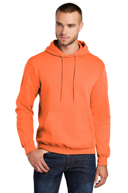 Port & Company Core Fleece Pullover Hooded Sweatshirt. PC78H Neon Orange