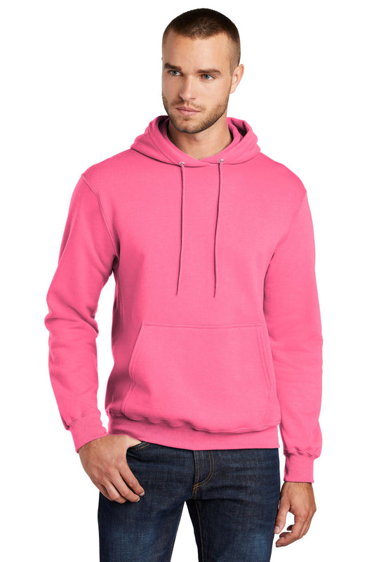 Port & Company Core Fleece Pullover Hooded Sweatshirt. PC78H Neon Pink