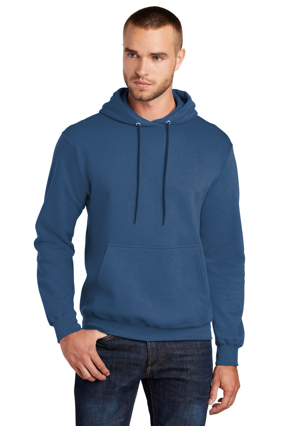 Port & Company Core Fleece Pullover Hooded Sweatshirt. PC78H Neptune Blue