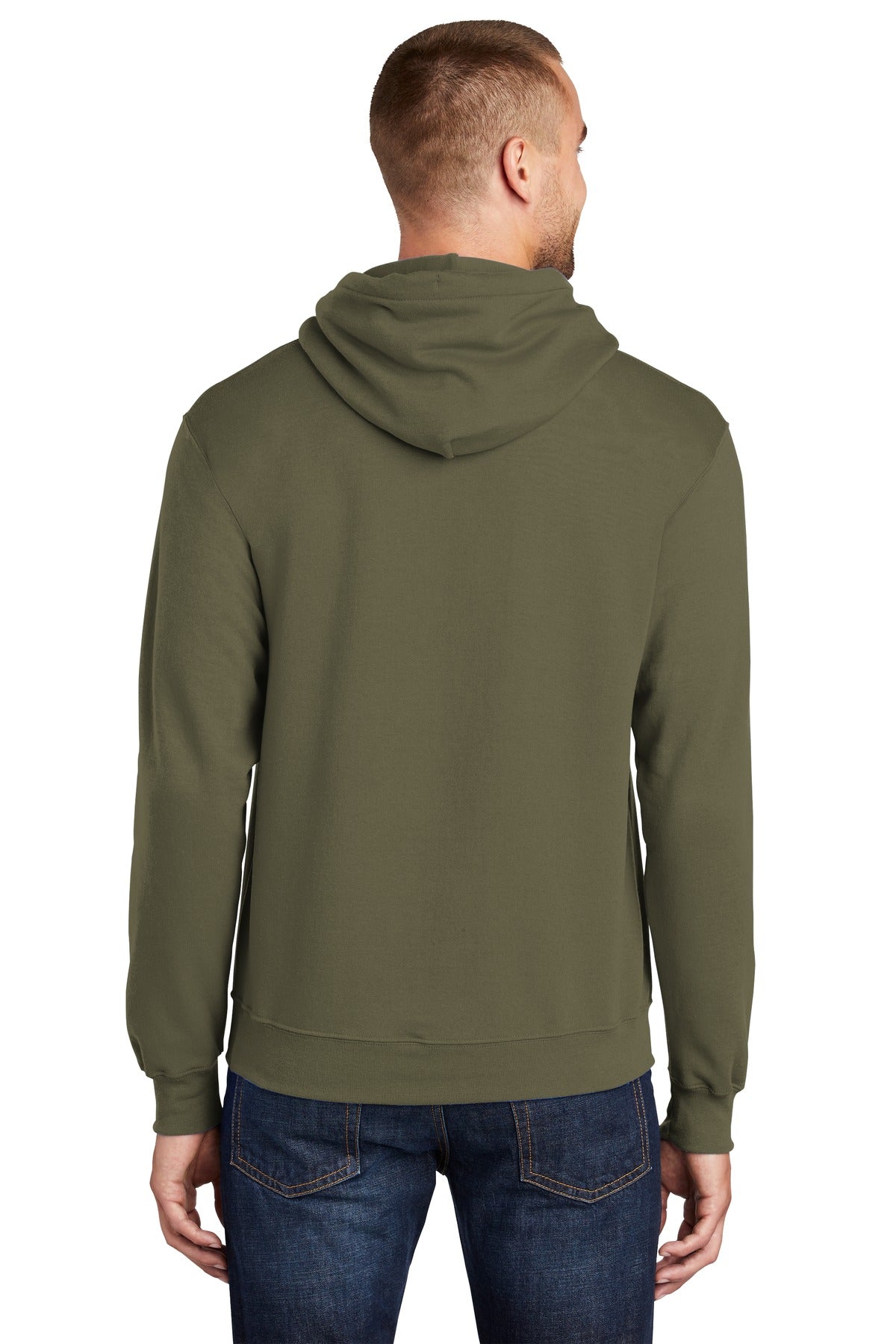 Port & Company Core Fleece Pullover Hooded Sweatshirt. PC78H Olive Drab Green