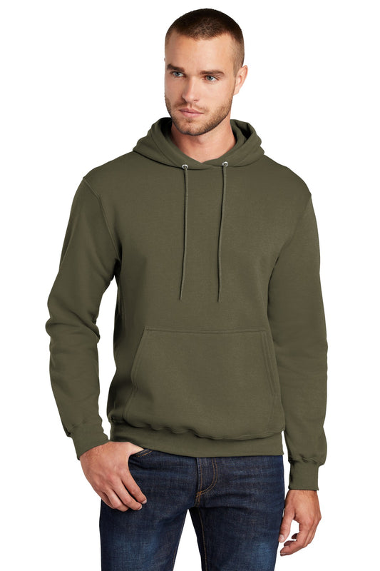 Port & Company Core Fleece Pullover Hooded Sweatshirt. PC78H Olive Drab Green