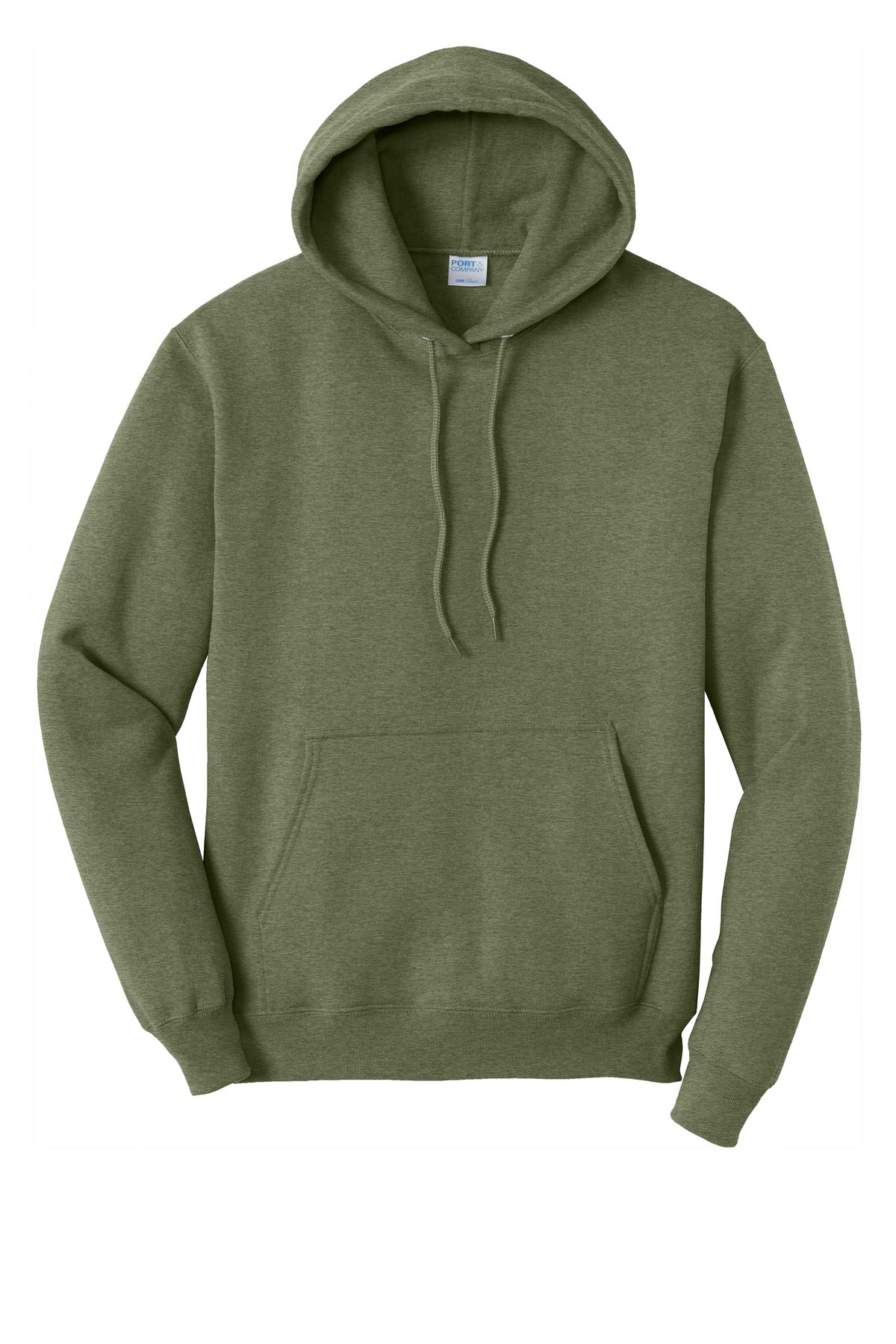 Port & Company Core Fleece Pullover Hooded Sweatshirt. PC78H Olive Drab Green Heather