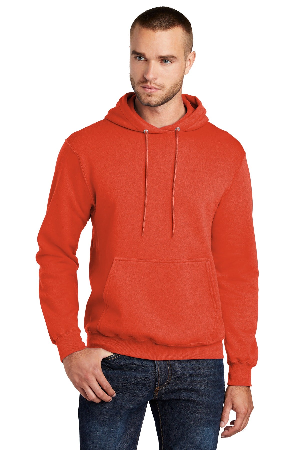 Port & Company Core Fleece Pullover Hooded Sweatshirt. PC78H Orange