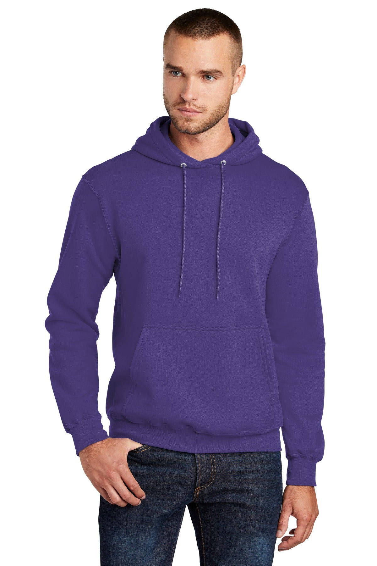 Port & Company Core Fleece Pullover Hooded Sweatshirt. PC78H Purple