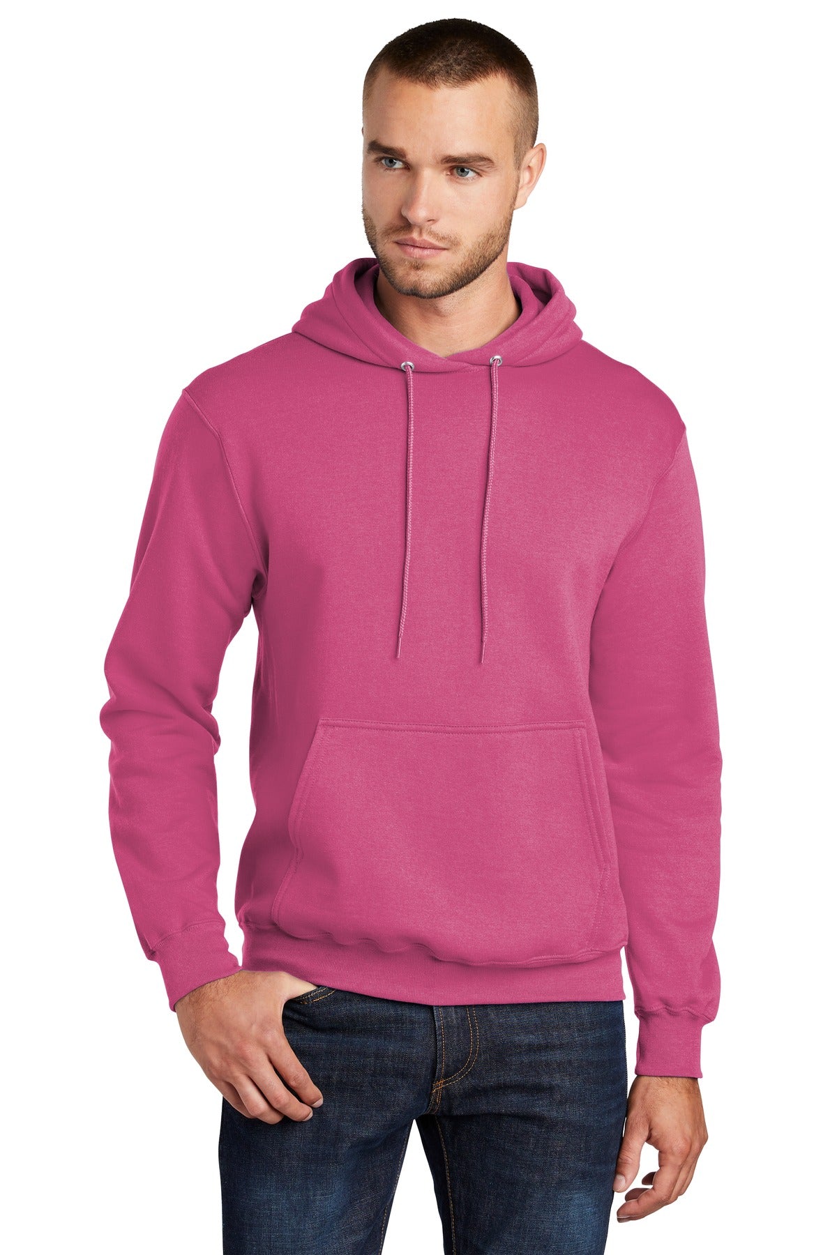 Port & Company Core Fleece Pullover Hooded Sweatshirt. PC78H Sangria