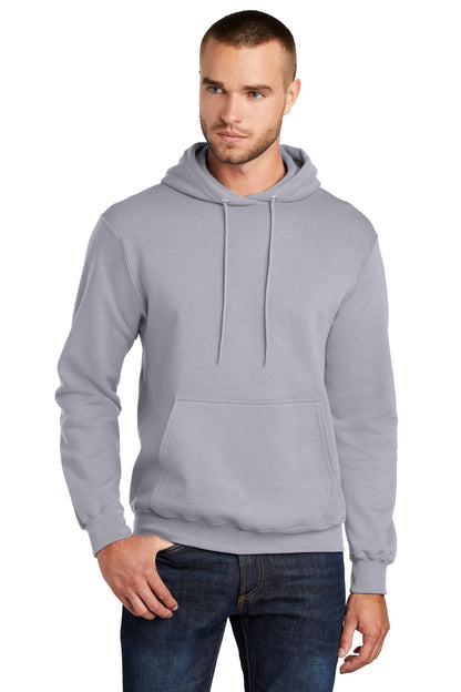 Port & Company Core Fleece Pullover Hooded Sweatshirt. PC78H Silver