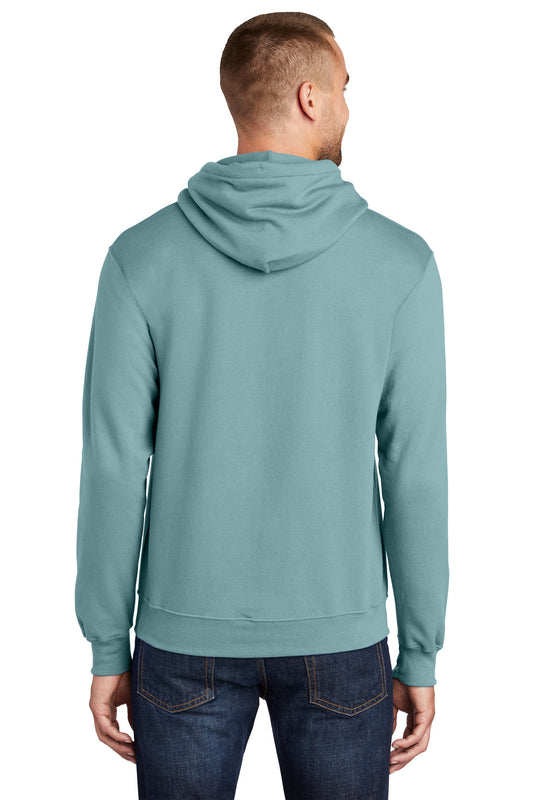 Port & Company Core Fleece Pullover Hooded Sweatshirt. PC78H Stonewashed Blue
