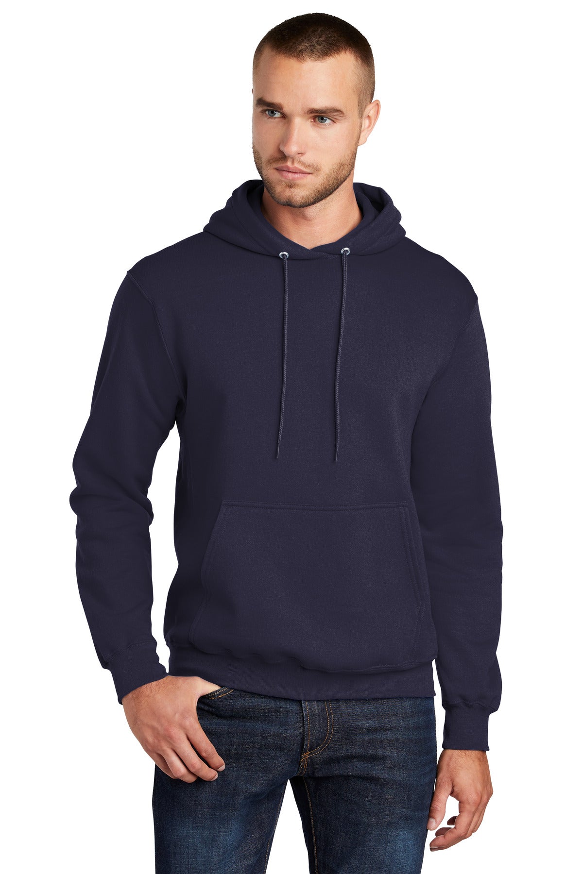 Port & Company Core Fleece Pullover Hooded Sweatshirt. PC78H True Navy
