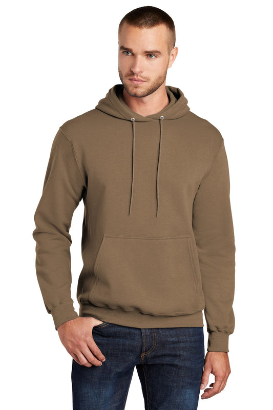 Port & Company Core Fleece Pullover Hooded Sweatshirt. PC78H Woodland Brown