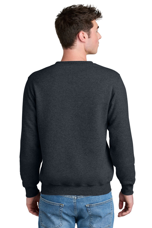 Port & Company Core Fleece Crewneck Pocket Sweatshirt PC78PKT Dark Heather Grey