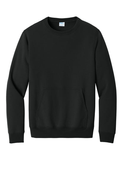 Port & Company Core Fleece Crewneck Pocket Sweatshirt PC78PKT Jet Black
