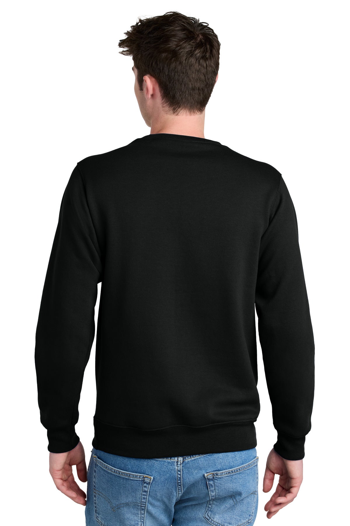 Port & Company Core Fleece Crewneck Pocket Sweatshirt PC78PKT Jet Black
