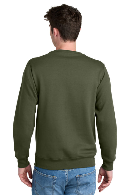 Port & Company Core Fleece Crewneck Pocket Sweatshirt PC78PKT Olive Drab Green