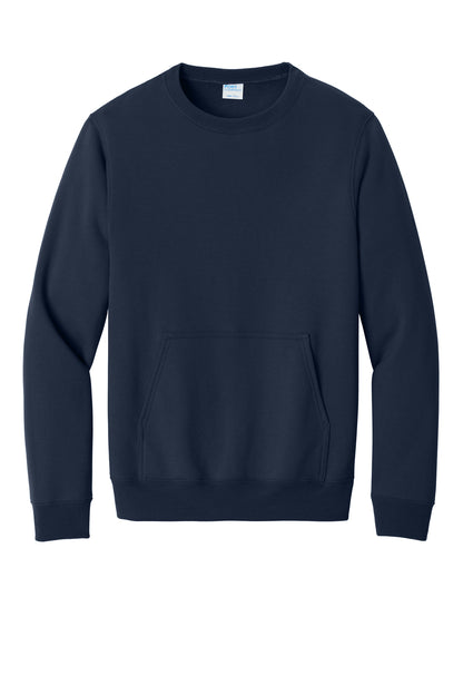 Port & Company Core Fleece Crewneck Pocket Sweatshirt PC78PKT True Navy