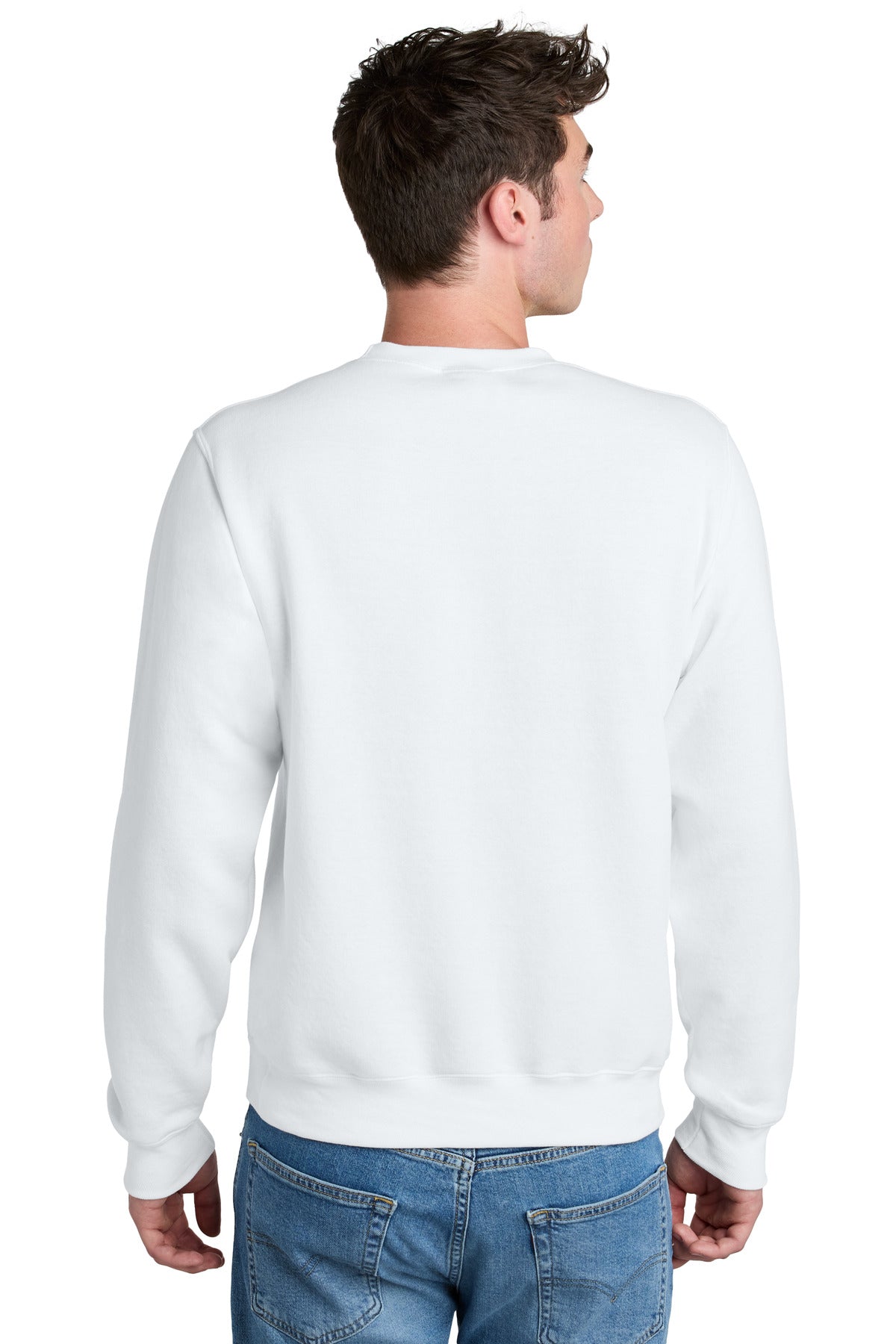 Port & Company Core Fleece Crewneck Pocket Sweatshirt PC78PKT White