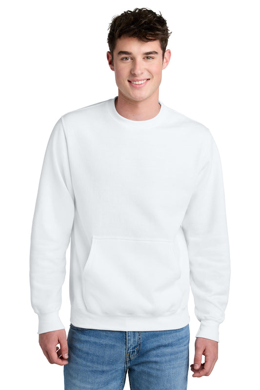 Port & Company Core Fleece Crewneck Pocket Sweatshirt PC78PKT White