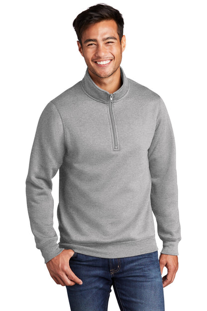 Port & Company  Core Fleece 1/4-Zip Pullover Sweatshirt PC78Q Athletic Heather