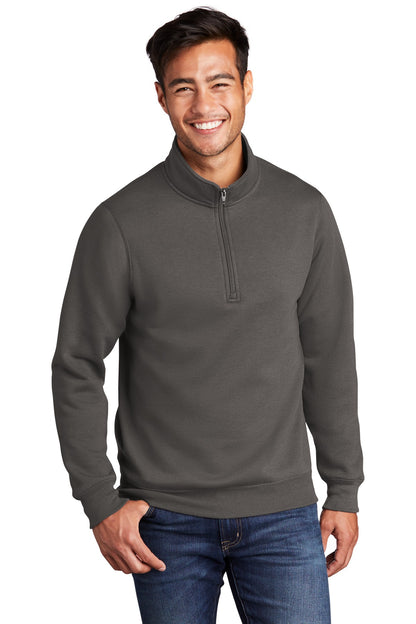 Port & Company  Core Fleece 1/4-Zip Pullover Sweatshirt PC78Q Charcoal