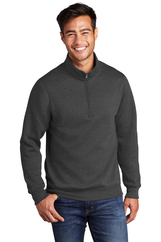 Port & Company  Core Fleece 1/4-Zip Pullover Sweatshirt PC78Q Dark Heather Grey