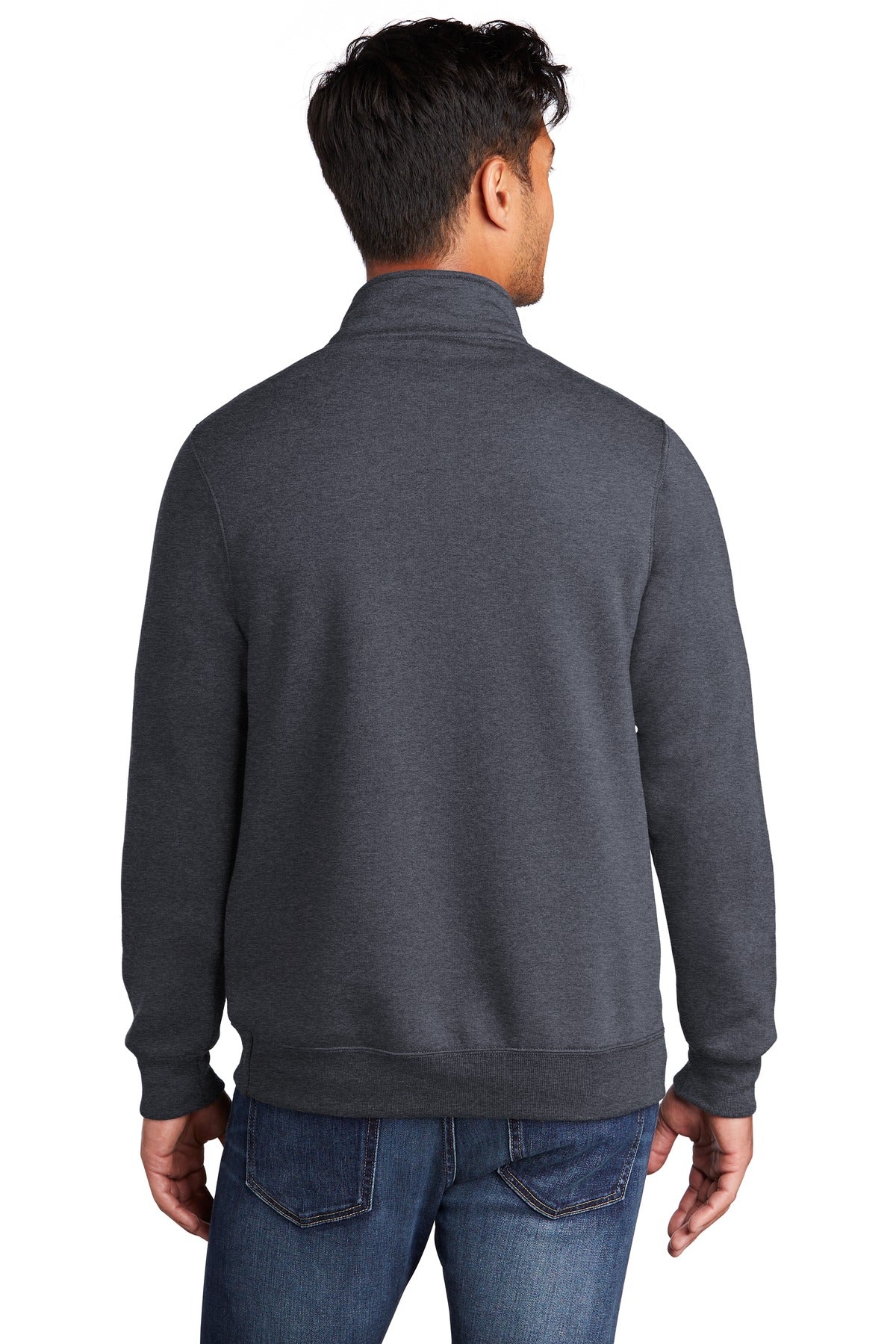Port & Company  Core Fleece 1/4-Zip Pullover Sweatshirt PC78Q Heather Navy