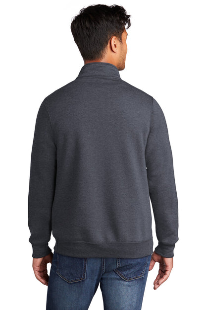 Port & Company  Core Fleece 1/4-Zip Pullover Sweatshirt PC78Q Heather Navy