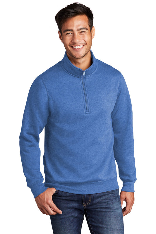 Port & Company  Core Fleece 1/4-Zip Pullover Sweatshirt PC78Q Heather Royal