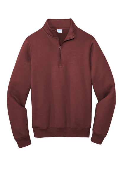 Port & Company  Core Fleece 1/4-Zip Pullover Sweatshirt PC78Q Maroon