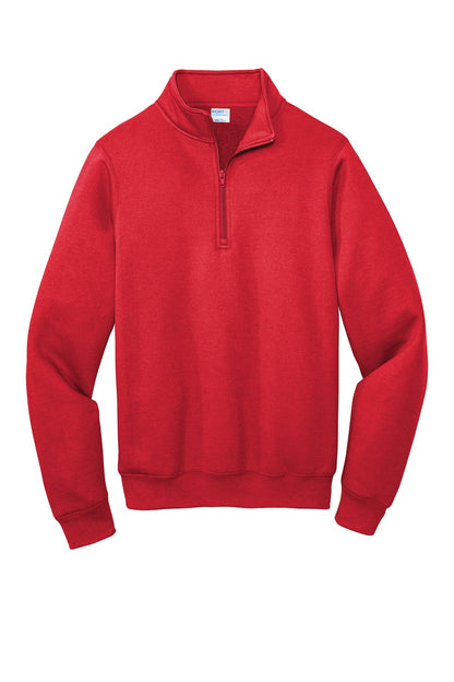 Port & Company  Core Fleece 1/4-Zip Pullover Sweatshirt PC78Q Red