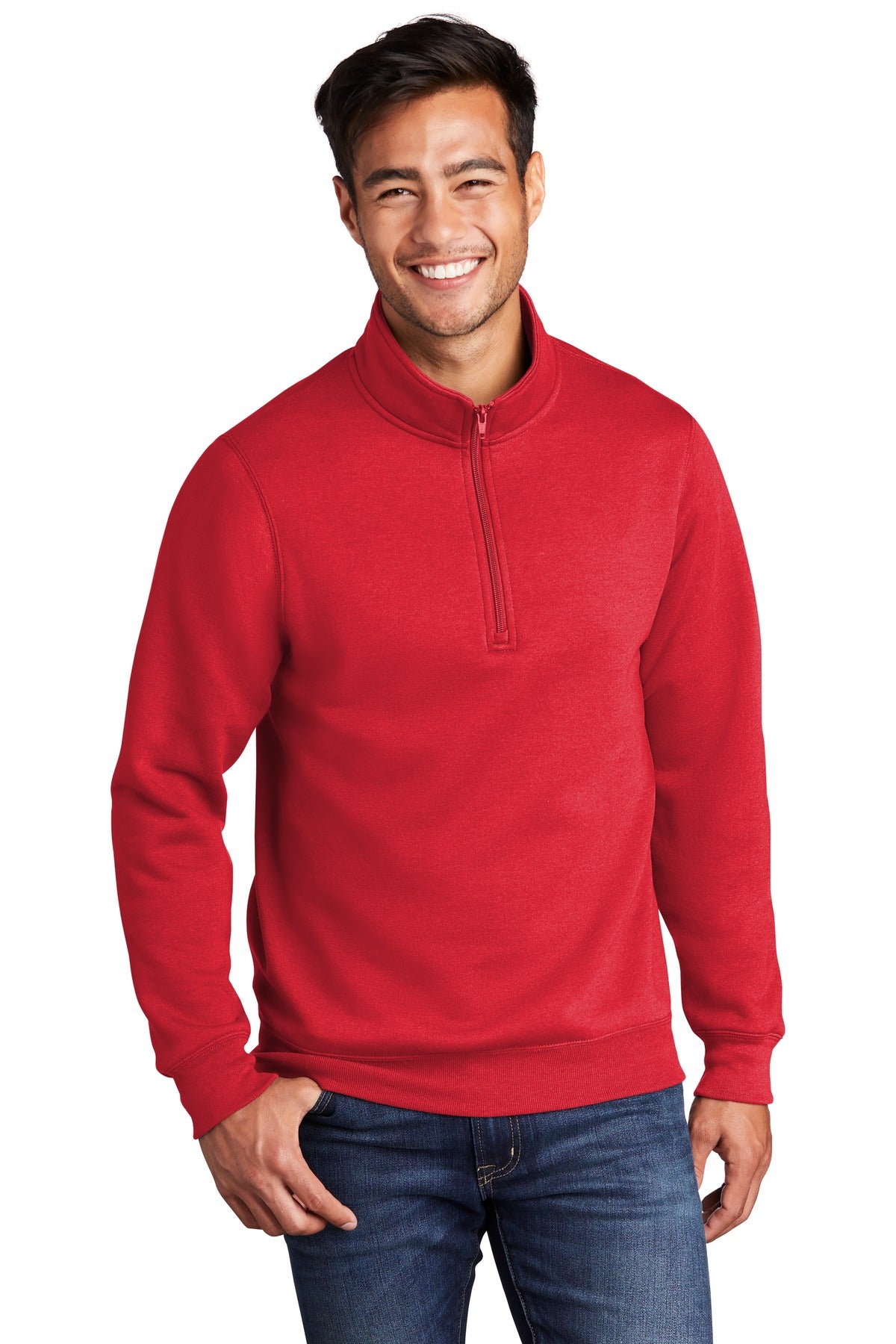 Port & Company  Core Fleece 1/4-Zip Pullover Sweatshirt PC78Q Red