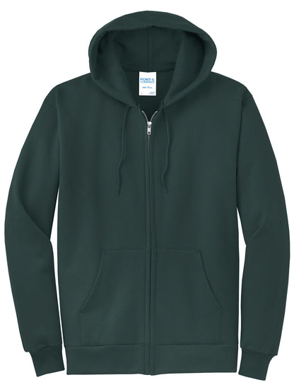 Port & Company Core Fleece Full-Zip Hooded Sweatshirt. PC78ZH Dark Green