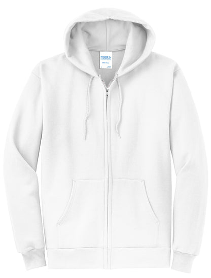 Port & Company Core Fleece Full-Zip Hooded Sweatshirt. PC78ZH White