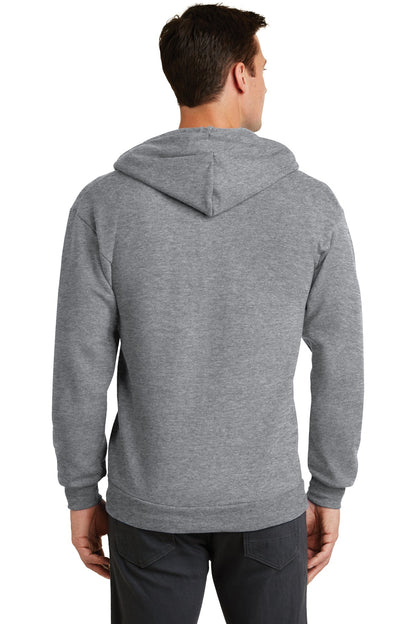 Port & Company Core Fleece Full-Zip Hooded Sweatshirt. PC78ZH Athletic Heather