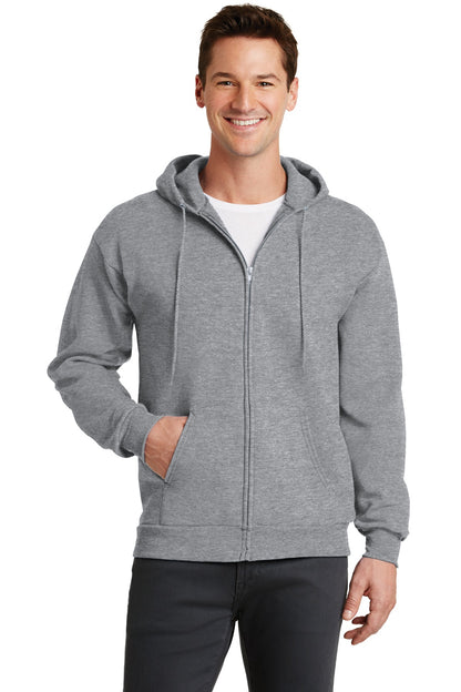 Port & Company Core Fleece Full-Zip Hooded Sweatshirt. PC78ZH Athletic Heather