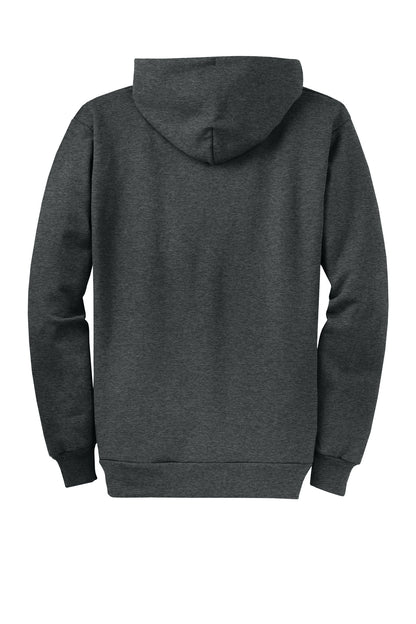 Port & Company Core Fleece Full-Zip Hooded Sweatshirt. PC78ZH Black Heather