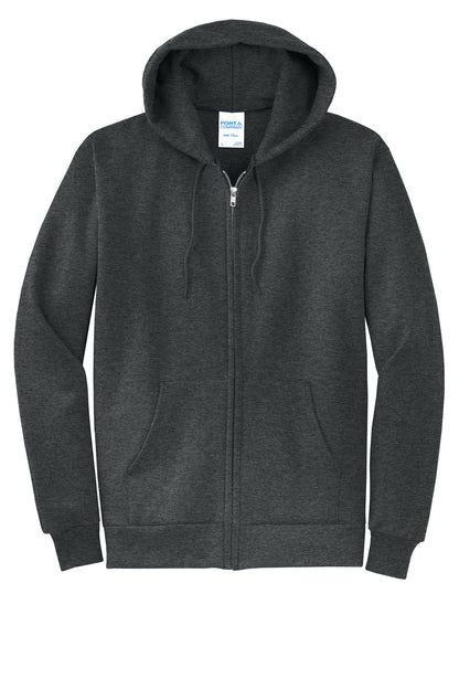Port & Company Core Fleece Full-Zip Hooded Sweatshirt. PC78ZH Black Heather