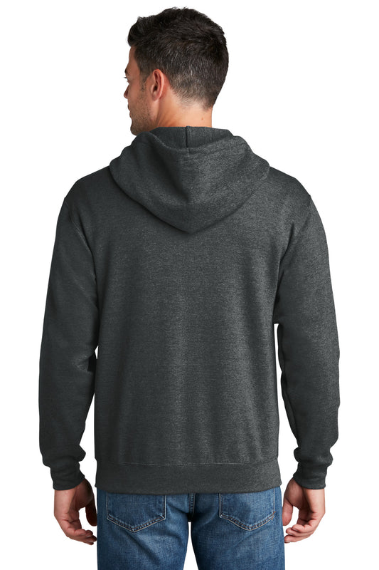Port & Company Core Fleece Full-Zip Hooded Sweatshirt. PC78ZH Black Heather