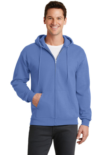 Port & Company Core Fleece Full-Zip Hooded Sweatshirt. PC78ZH Carolina Blue