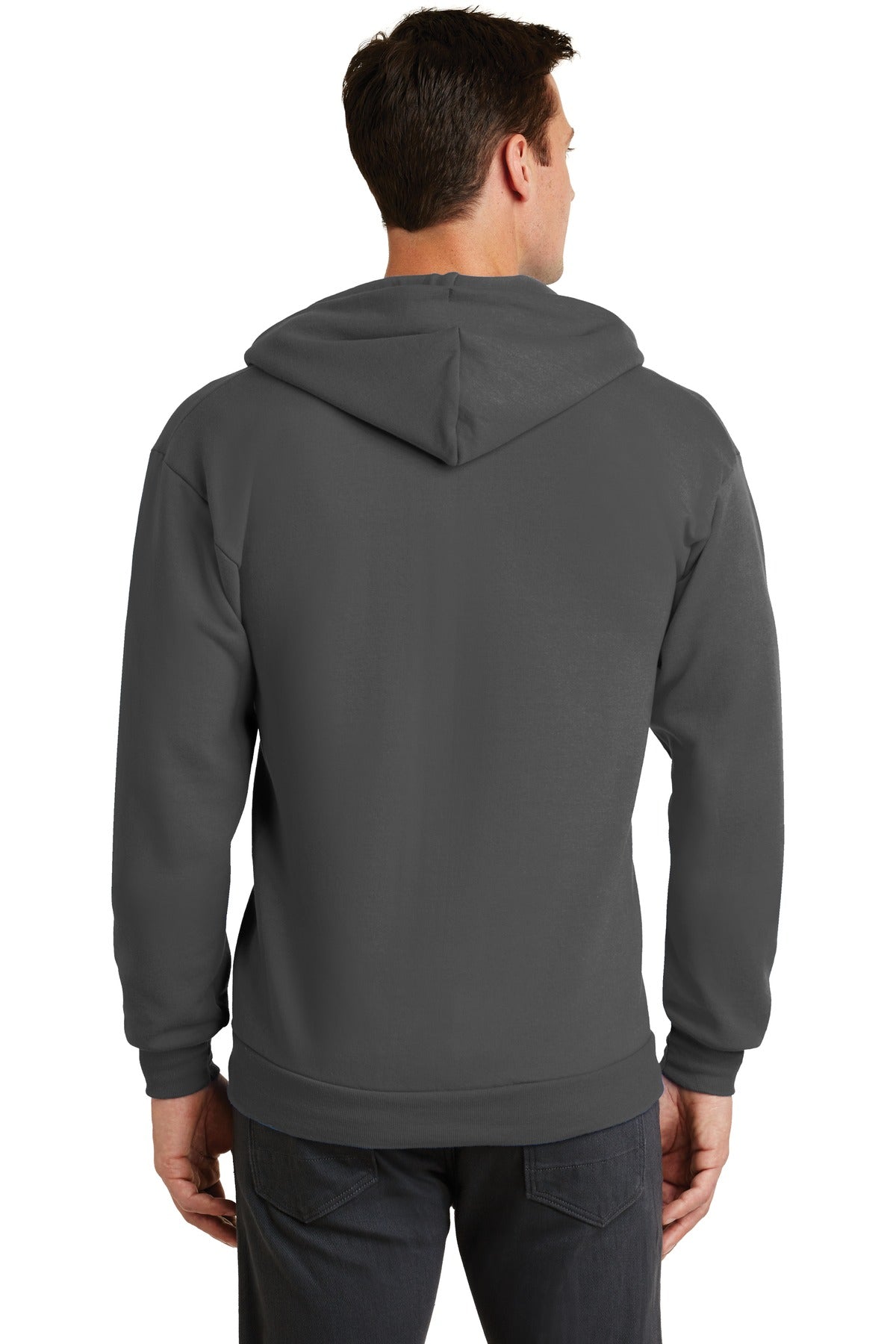 Port & Company Core Fleece Full-Zip Hooded Sweatshirt. PC78ZH Charcoal