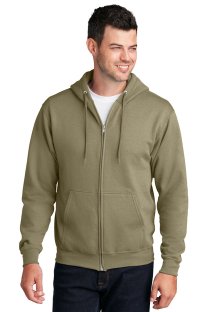 Port & Company Core Fleece Full-Zip Hooded Sweatshirt. PC78ZH Coyote Brown