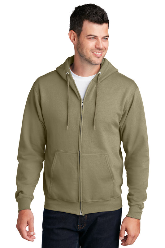 Port & Company Core Fleece Full-Zip Hooded Sweatshirt. PC78ZH Coyote Brown